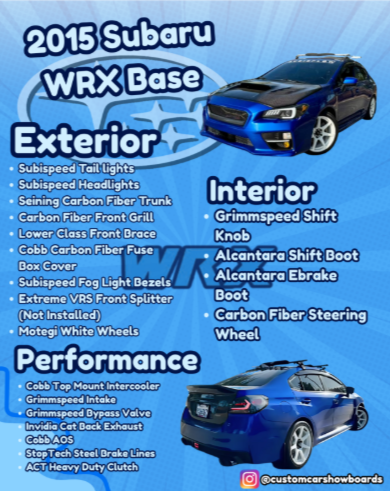 2015 Subaru WRX Show Board